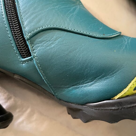 RARE Fluevog Babycakes Boots Turquoise Teal Green 7.5 Victorian Festival Retro - Picture 6 of 15